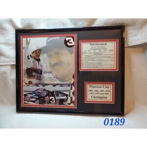 Dale Earnhardt 7 Time Winston Cup Champion Framed Photo w/Career Record - 0189